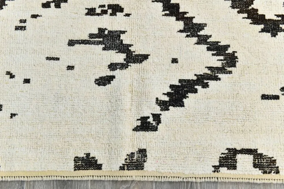 Tapis marocain moderne super doux blanc neutre 7x10, 216x294 cm