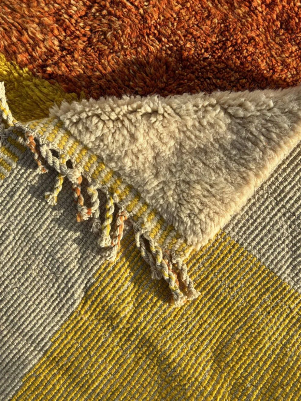 Tapis marocain Mrirt sur mesure en laine naturelle, Atlas Sunset