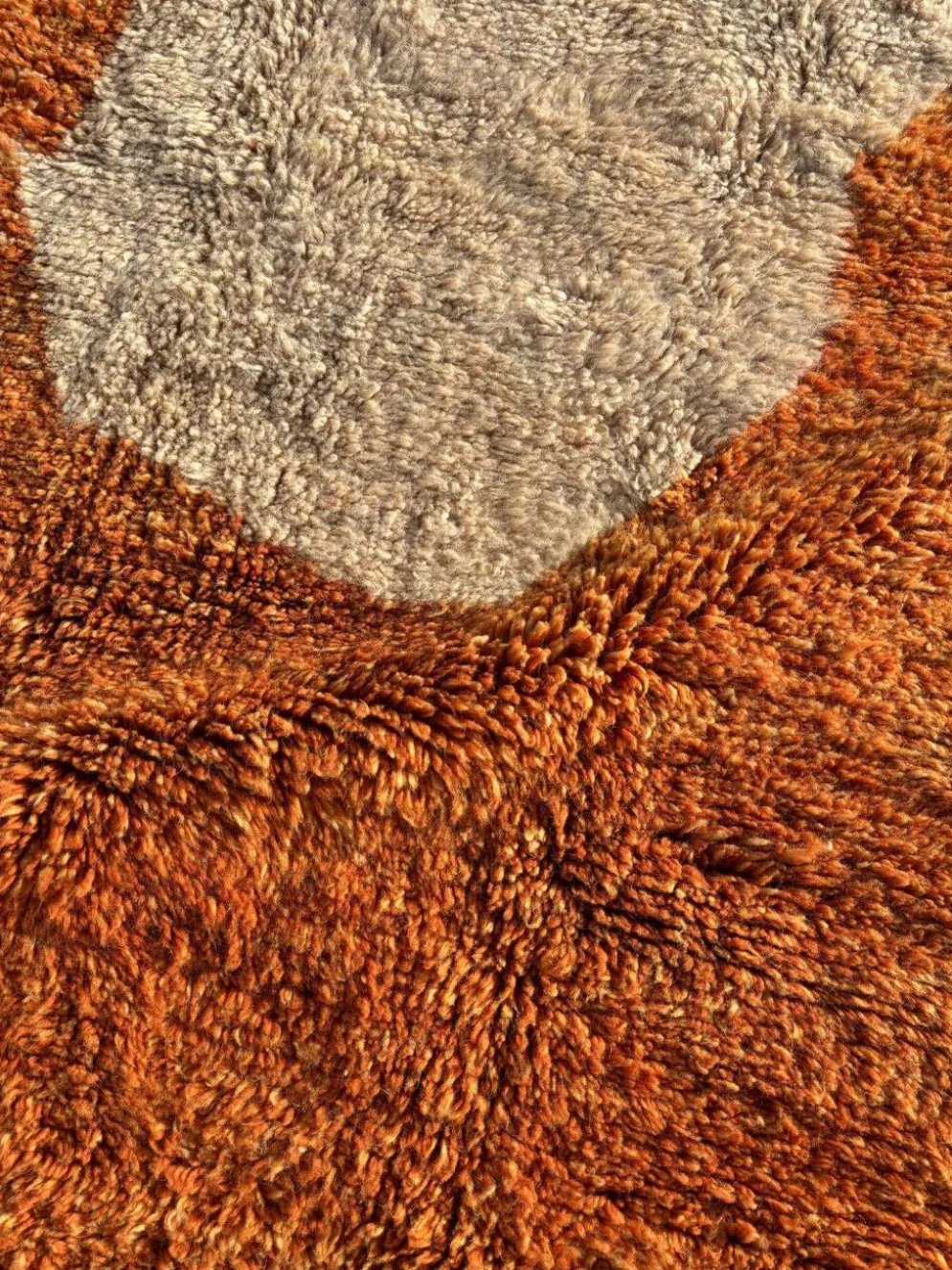 Tapis marocain Mrirt sur mesure en laine naturelle, Atlas Sunset