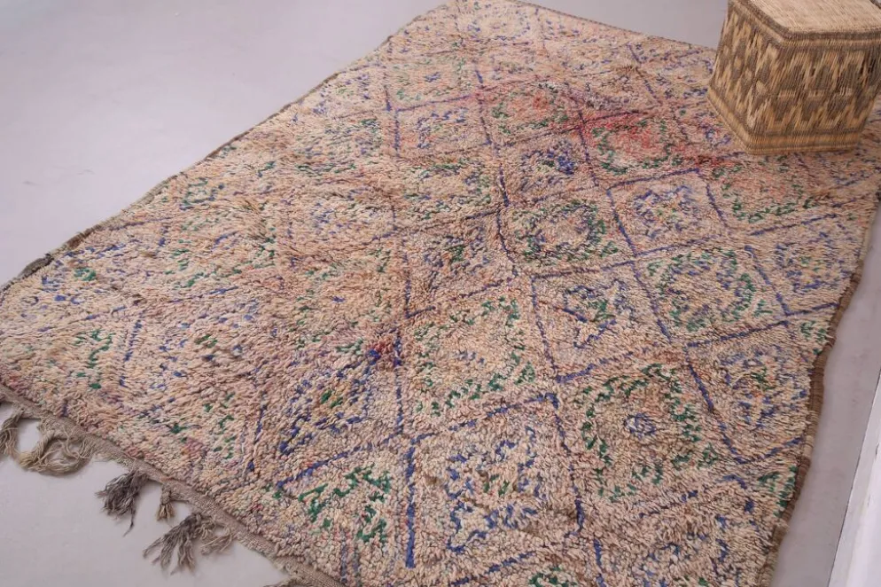 Tapis marocain vintage 183 x 257 cm - Tapis en laine berbère - Tapis bohème fait main