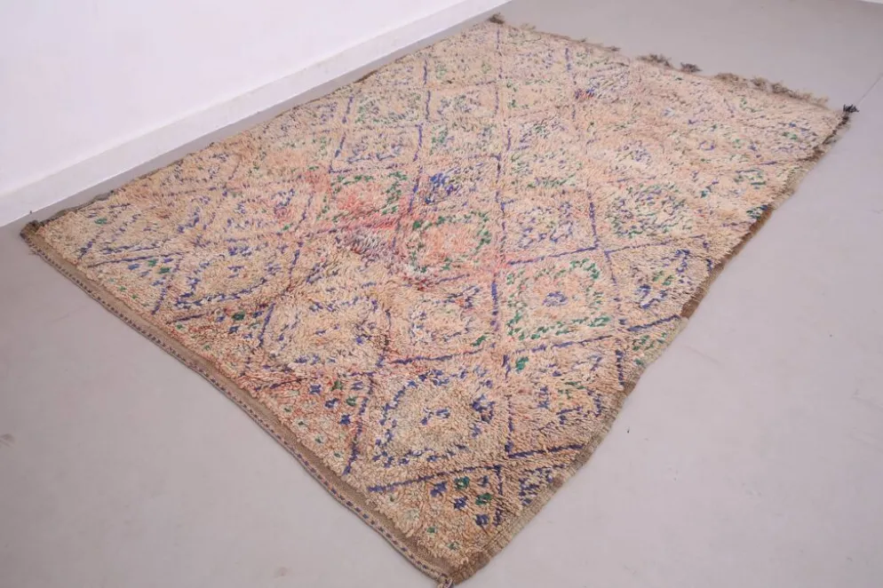 Tapis marocain vintage 183 x 257 cm - Tapis en laine berbère - Tapis bohème fait main