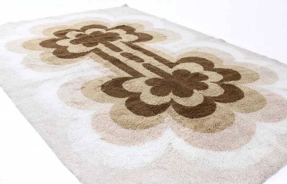 Tapis mid-century scandinave beige style ege rya 1970s