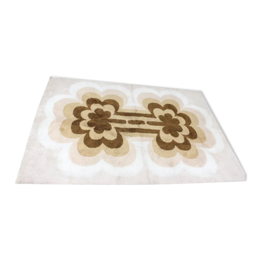 Tapis mid-century scandinave beige style ege rya 1970s