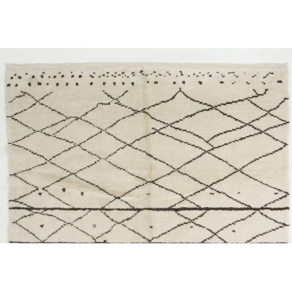 Tapis moderne en laine 100 % de style Azilal marocain, options personnalisées disponibles.