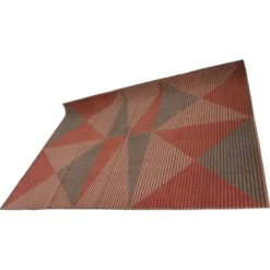 Tapis / moquette géométrique abstrait en bouclé XL des années 1950