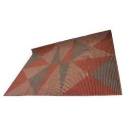 Tapis / moquette géométrique abstrait en bouclé XL des années 1950