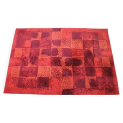 Tapis / moquette géométrique abstrait de style mid-century, années 1970 / Tchécoslovaquie