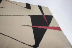 Tapis / moquette géométrique à design abstrait kilim du milieu du siècle, années 1960.
