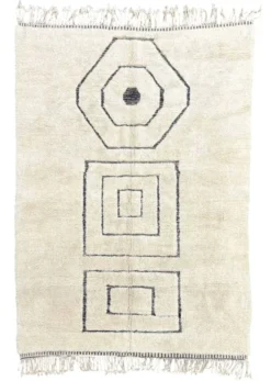 Tapis Mrirt blanc en laine 180×270 cm