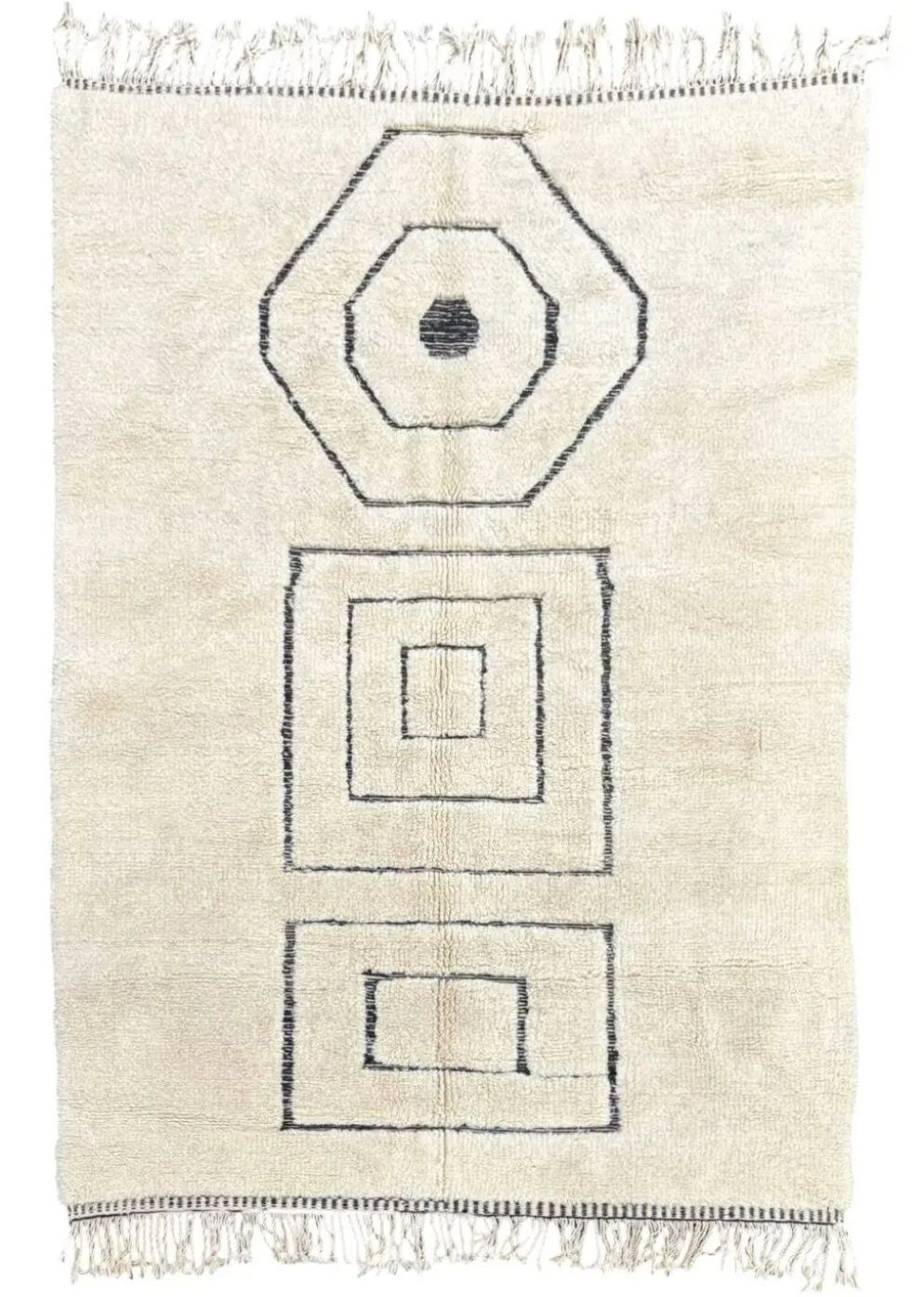 Tapis Mrirt blanc en laine 180×270 cm