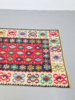 Tapis mural boho vintage Kelim, années 1950