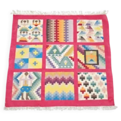 Tapis mural kilim abstrait vintage, années 1960