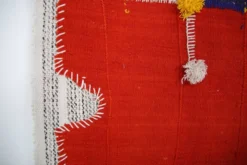 Tapis Mural Textile Art, Tenture Contemporaine Rouge & Violet, 105x146 Cm