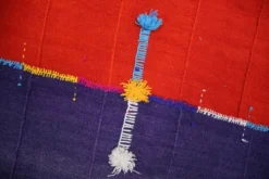 Tapis Mural Textile Art, Tenture Contemporaine Rouge & Violet, 105x146 Cm