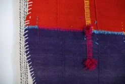 Tapis Mural Textile Art, Tenture Contemporaine Rouge & Violet, 105x146 Cm