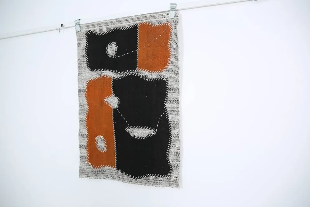 Tapis mural turc vintage en laine, tapisserie faite à la main, 72x106 cm