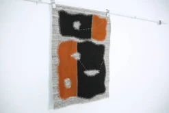 Tapis mural turc vintage en laine, tapisserie faite à la main, 72x106 cm