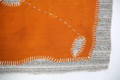 Tapis mural vintage anatolien, art textile mural, 90x106 cm