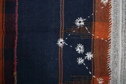 Tapis mural vintage bleu nuit et brique, 106x117 cm
