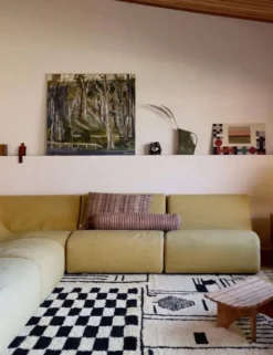 Tapis noir et blanc contemporain - 300 x 210 cm