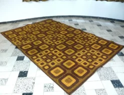 Tapis op-art moderniste avec motif graphique abstrait par Magura, Allemagne, années 1960.