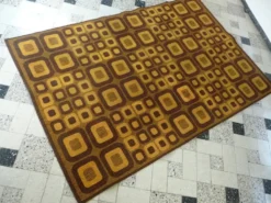 Tapis op-art moderniste avec motif graphique abstrait par Magura, Allemagne, années 1960.