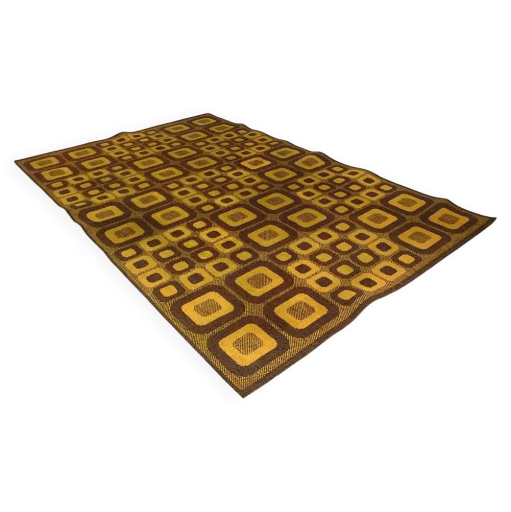 Tapis op-art moderniste avec motif graphique abstrait par Magura, Allemagne, années 1960.