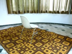 Tapis op-art moderniste avec motif graphique abstrait par Magura, Allemagne, années 1960.