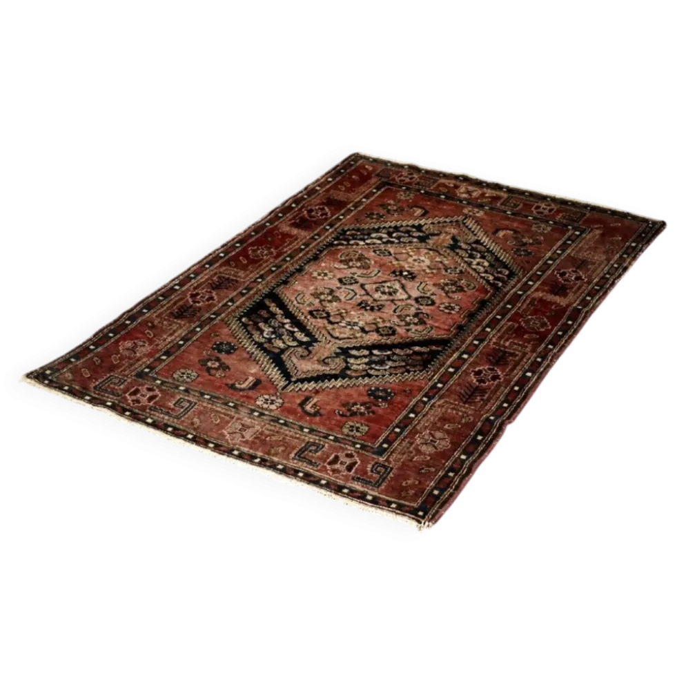 Tapis oriental Hamadan Kamse tissé à la main vintage du Moyen-Orient, années 1960.