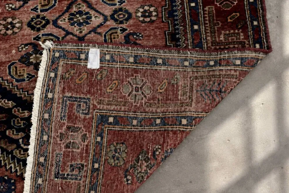 Tapis oriental Hamadan Kamse tissé à la main vintage du Moyen-Orient, années 1960.