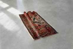 Tapis oriental Hamadan Kamse tissé à la main vintage du Moyen-Orient, années 1960.