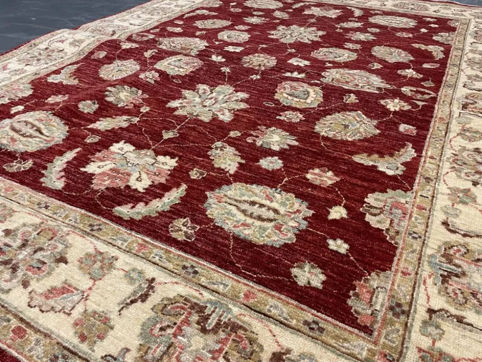 Tapis oriental, tapis rouge fait main, tapis de salon à vendre, décoration de sol pour la maison.