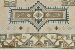 Tapis oriental vintage bleu crème 3x6, 109x187 cm