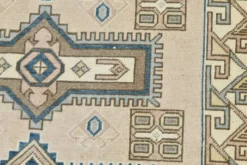 Tapis oriental vintage bleu crème 3x6, 109x187 cm