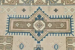 Tapis oriental vintage bleu crème 3x6, 109x187 cm