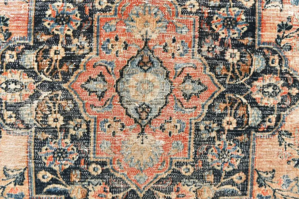Tapis oriental vintage persan rouge et bleu 10x13, 315x412 cm