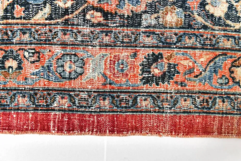 Tapis oriental vintage persan rouge et bleu 10x13, 315x412 cm