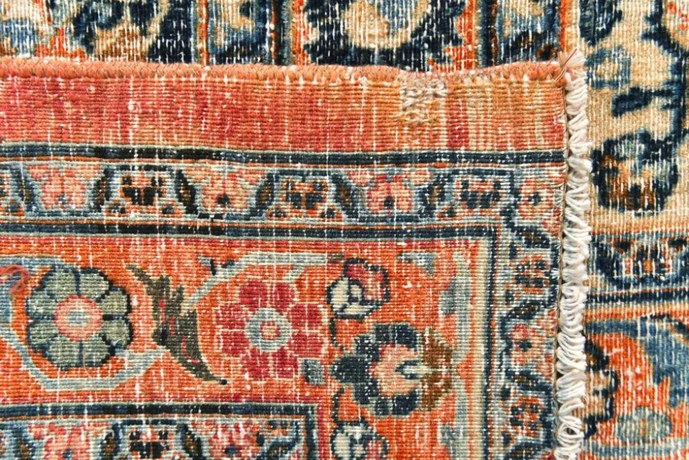 Tapis oriental vintage persan rouge et bleu 10x13, 315x412 cm