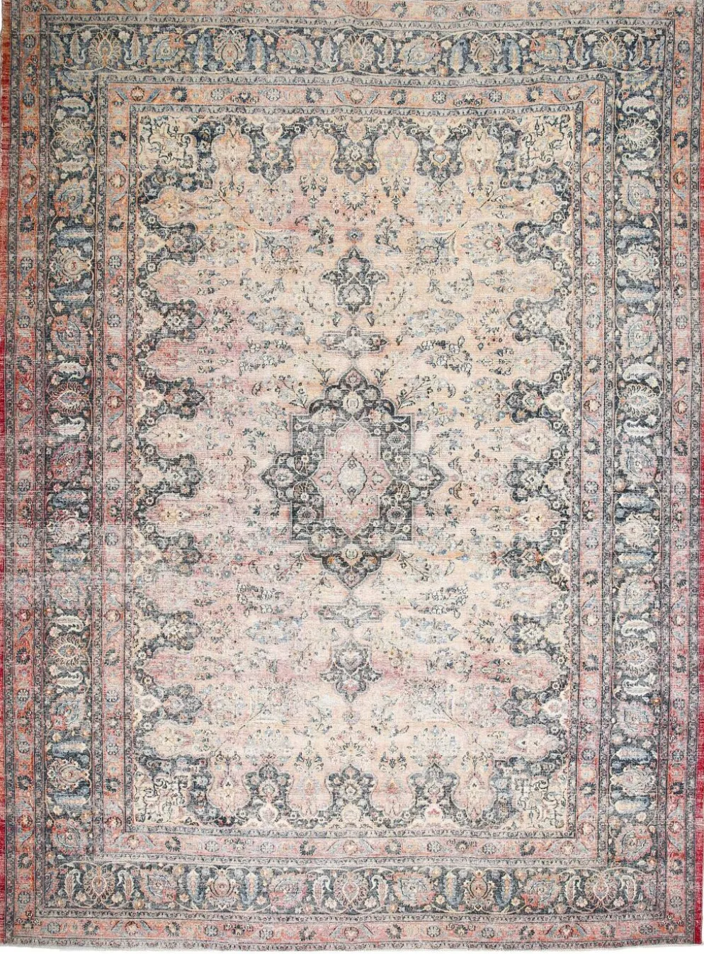 Tapis oriental vintage persan rouge et bleu 10x13, 315x412 cm