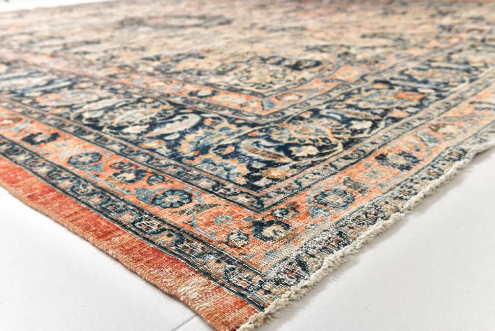 Tapis oriental vintage persan rouge et bleu 10x13, 315x412 cm