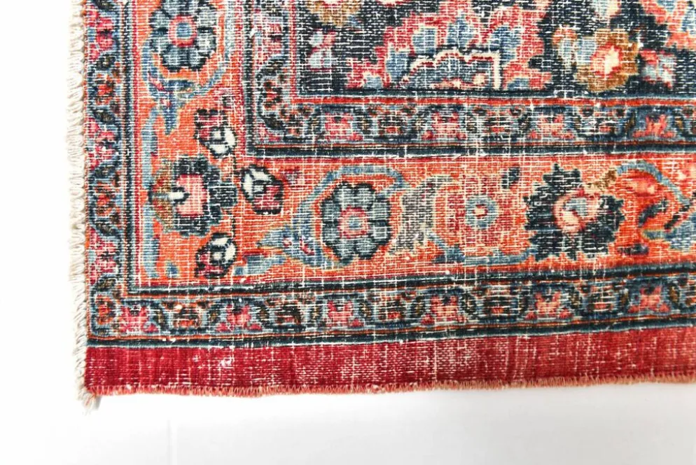 Tapis oriental vintage persan rouge et bleu 10x13, 315x412 cm