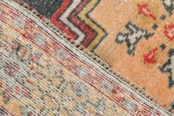 Tapis oriental vintage rouge bleu marine 3x6, 106x201 cm