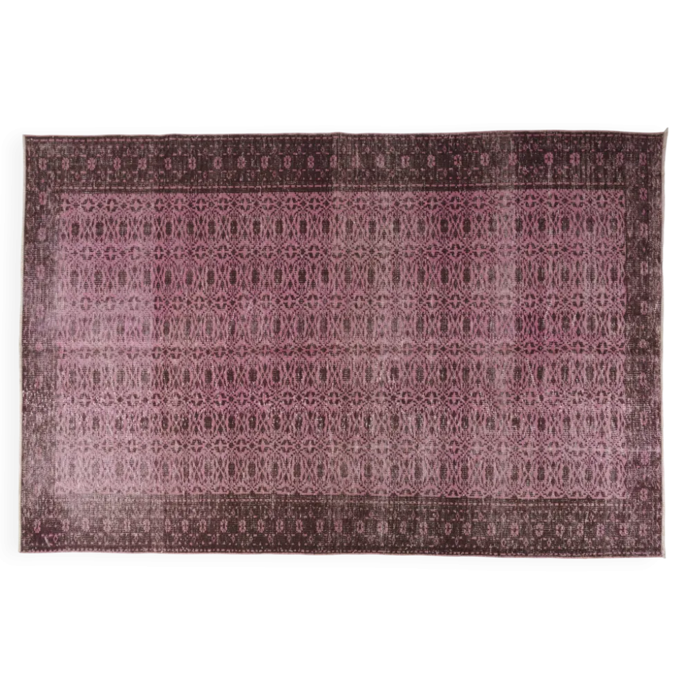 Tapis Oushak décoratif rose sku 2527