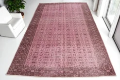 Tapis Oushak décoratif rose sku 2527