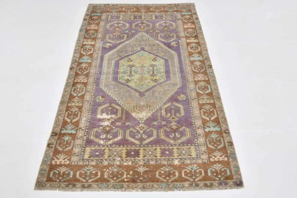 Tapis Oushak vintage 4x6, tapis turc, 107x172 cm