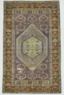 Tapis Oushak vintage 4x6, tapis turc, 107x172 cm