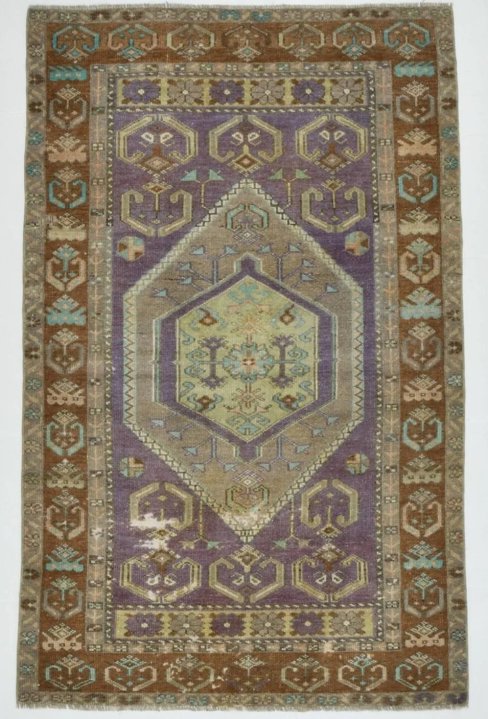 Tapis Oushak vintage 4x6, tapis turc, 107x172 cm