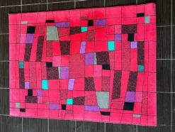 Tapis/paillasson abstrait géométrique de petite taille des années 1980, Tchécoslovaquie