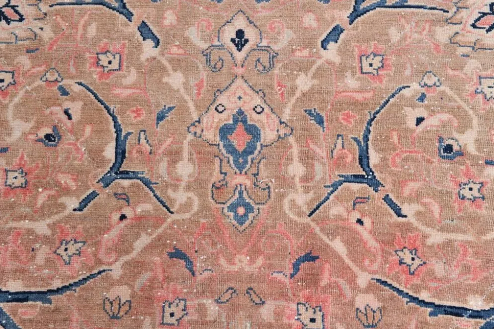 Tapis persan classique antique 57s rose blush bleu 10x13, 293x388 cm
