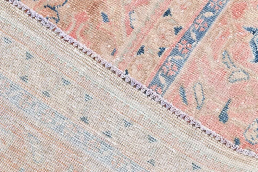 Tapis persan classique antique 57s rose blush bleu 10x13, 293x388 cm